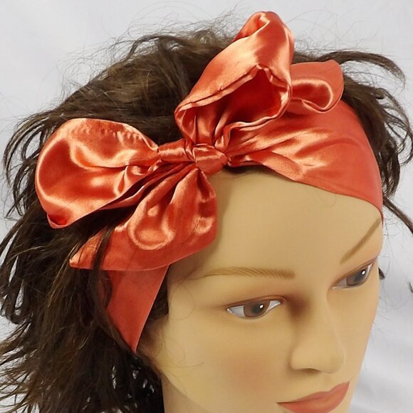 Heather's Closet SET OF 6 Hair Ties or Handbag Scarfs New in Box Taupe Orange - Picture 6 of 9